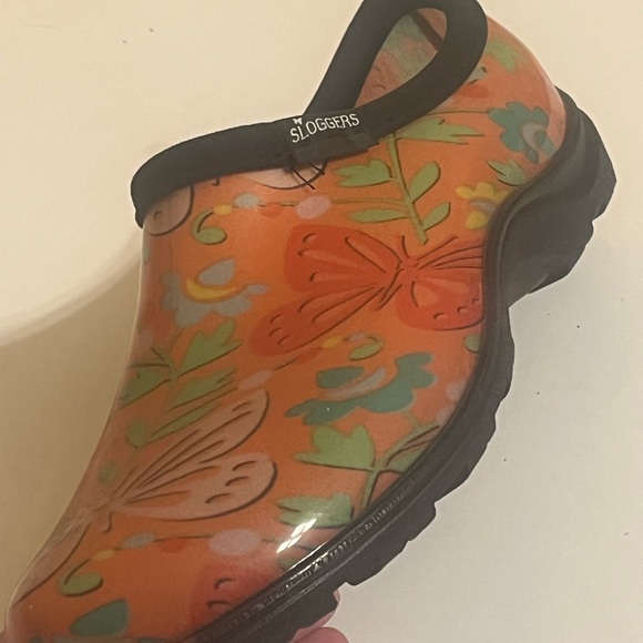 Sloggers Slip On Rain/Garden Shoes Women's Size 9 Floral Butterfly NWOT/NO BOX - Picture 2 of 11